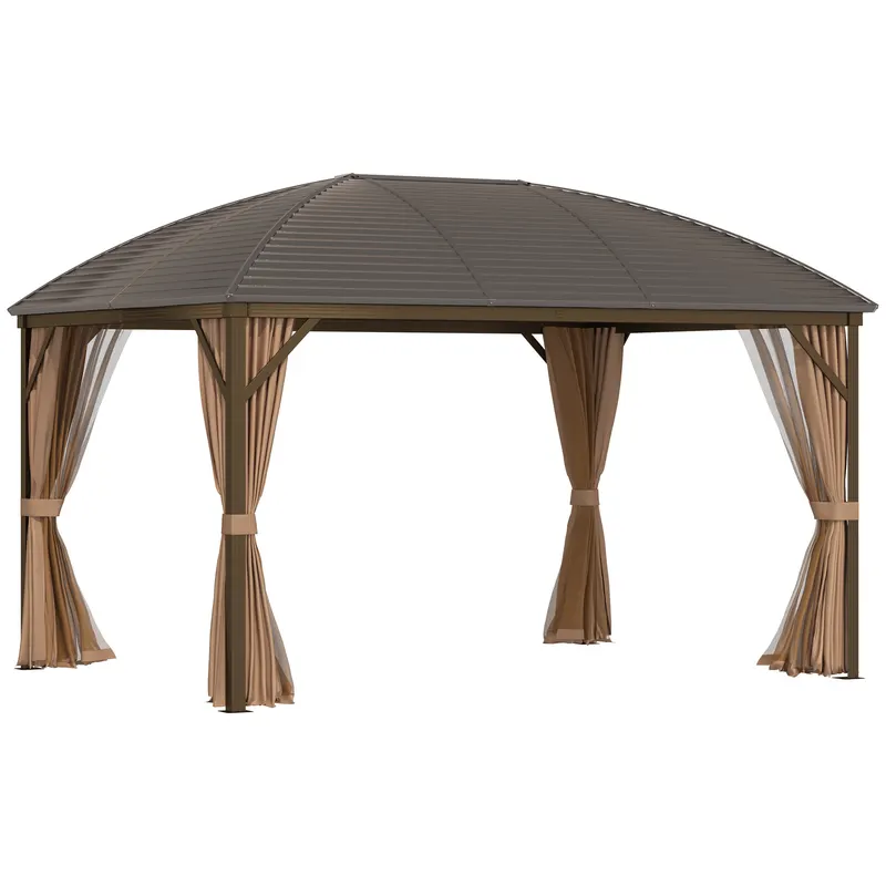 Hardtop Gazebo with Curtains β Netting