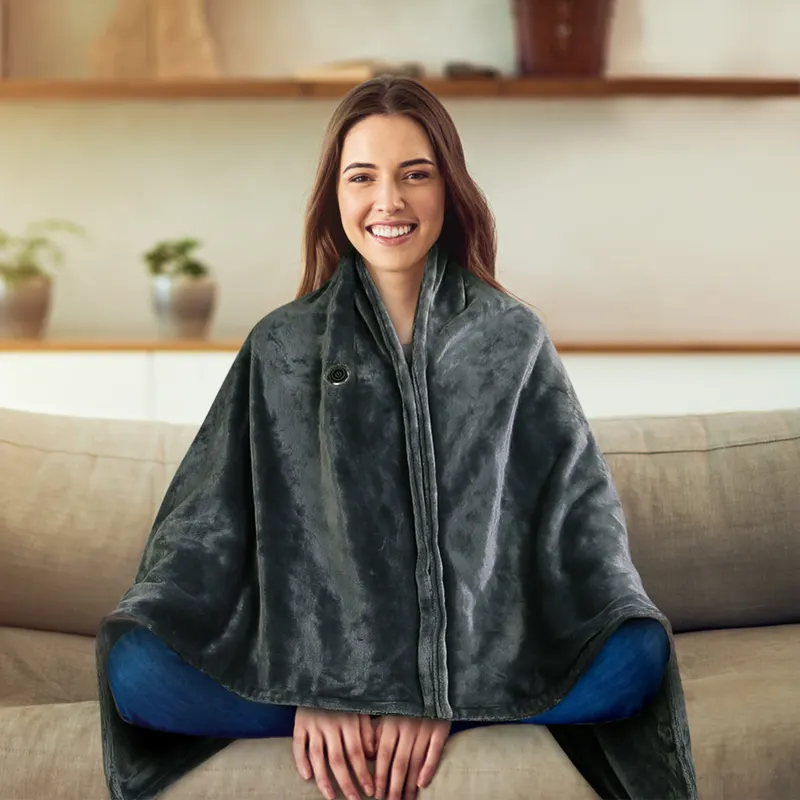 USB Heated Blanket Electric Heated Blanket Heated Poncho Shawl — photo 4