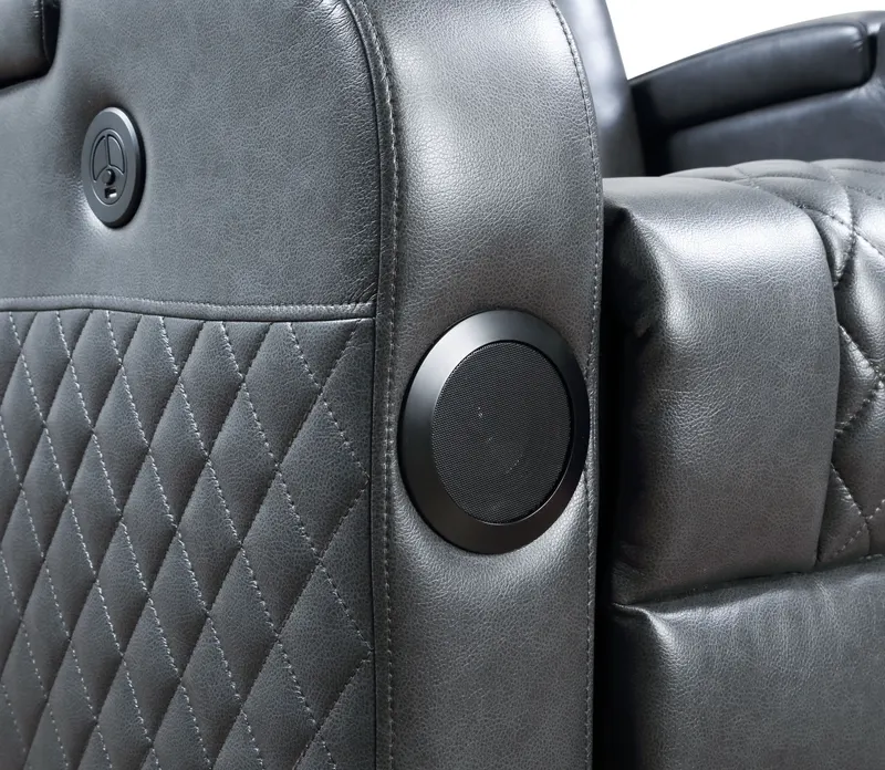 Alair Dark Gray Leather Aire Power Motion Recliner W Bluetooth — photo 4