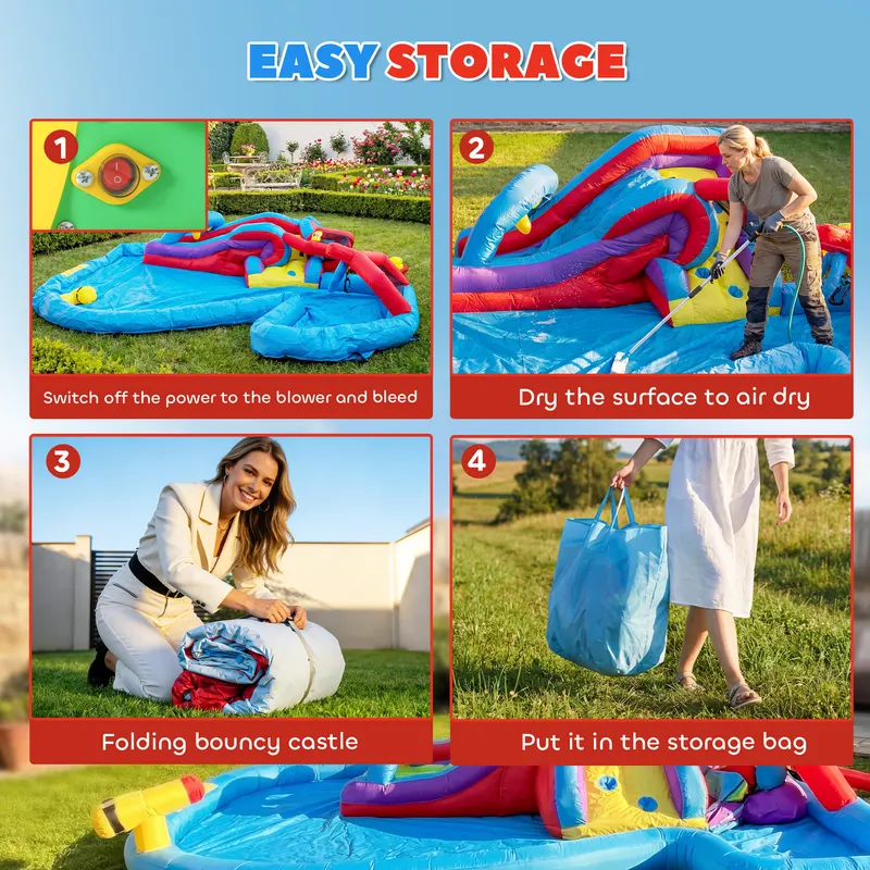 Inflatable Water Slide 6 in 1 with 480W Blower — photo 6