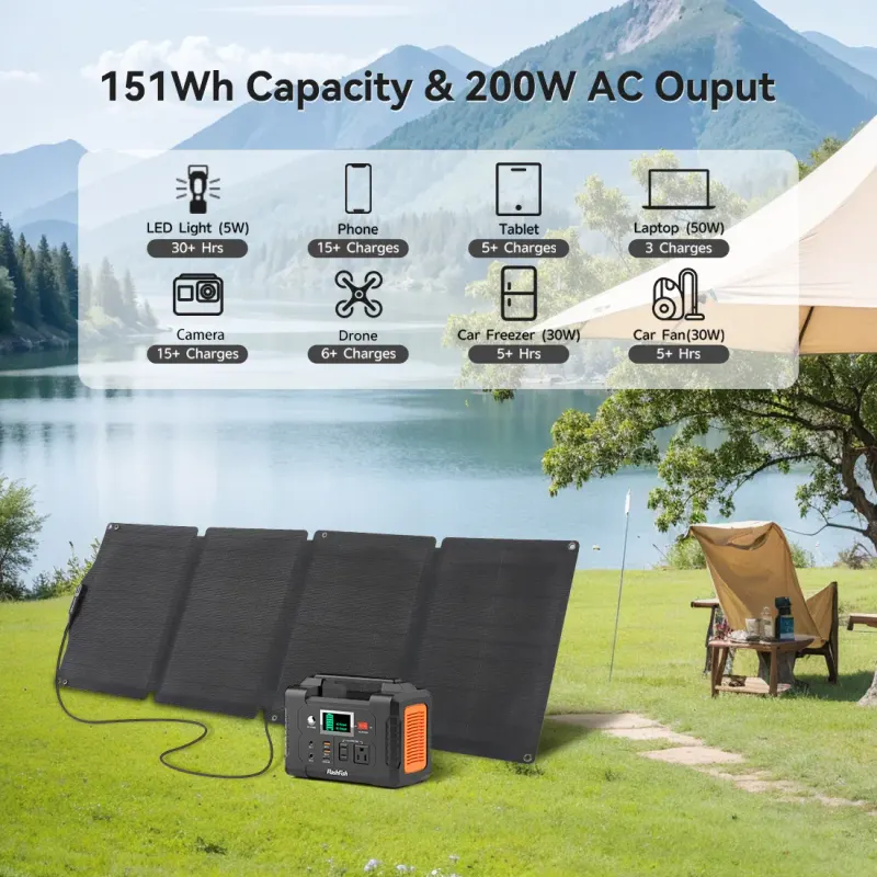 200W Portable Power Station&60W Solar Panel; Flashfish 151Wh — photo 7