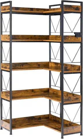 A 65-inch High L-shaped Bookshelf