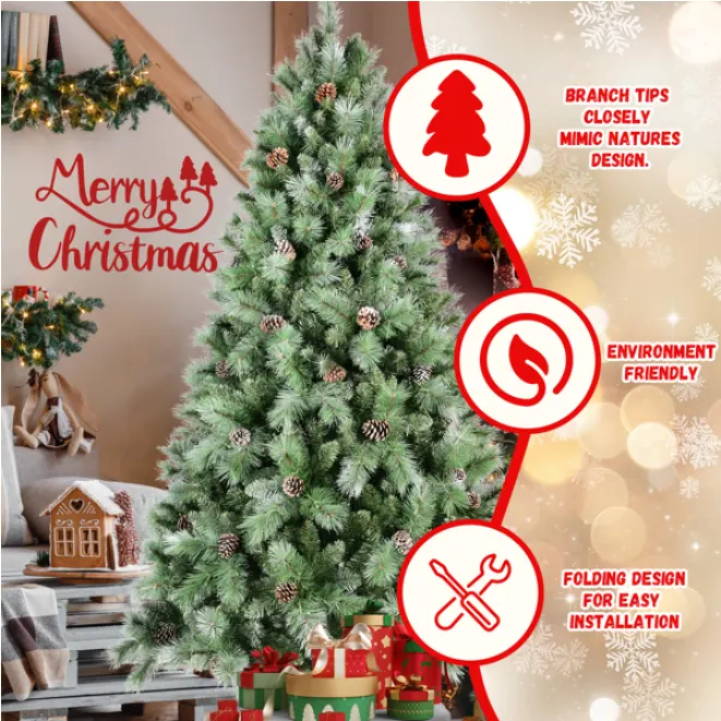 Artificial 7ft Green Christmas Tree with 1348PVC Hard Needle β photo 4