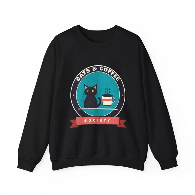 Cats And Coffee Society Crewneck Sweatshirt