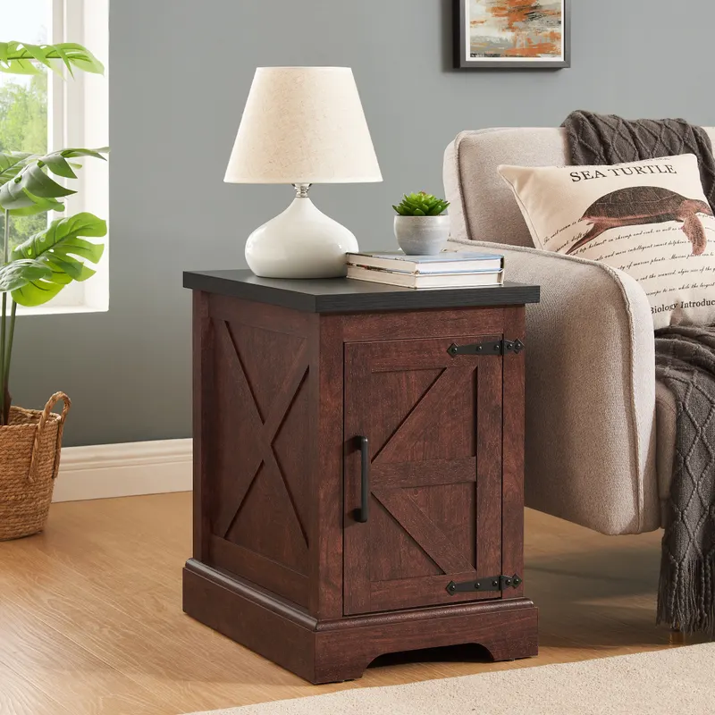 Farmhouse End Table Nightstand Rectangular Farmhouse End Table