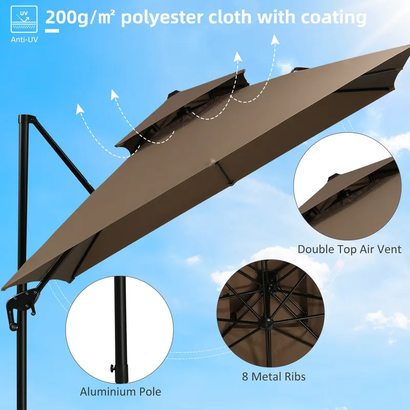 10ft Offset Patio Umbrella with Base — photo 6