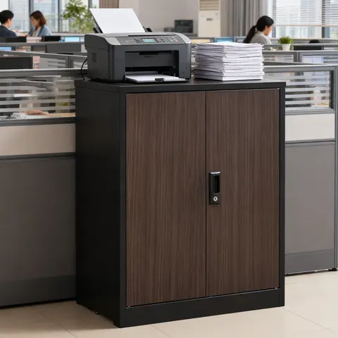 Metal Storage Cabinet with Locking Doors and Adjustable Shelf