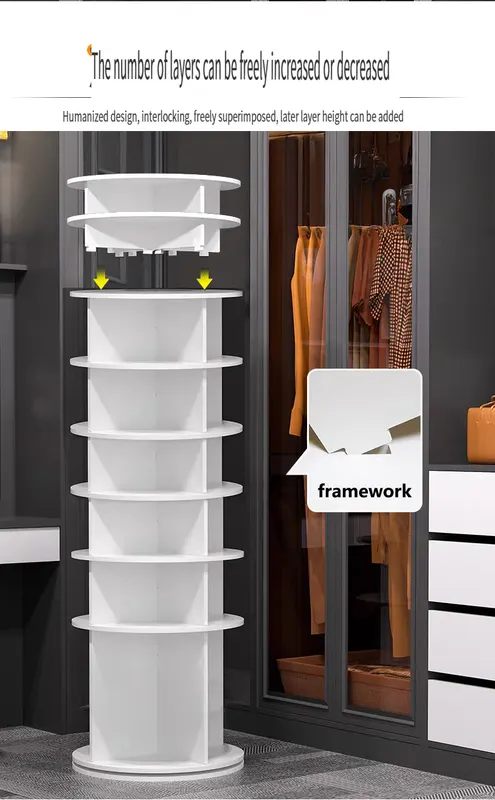 8 Tier Rotating Shoe Rack Tower — photo 2