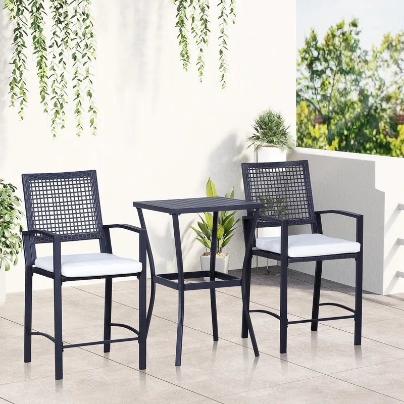 3pcs Patio Bar Set with Soft Cushion β photo 2