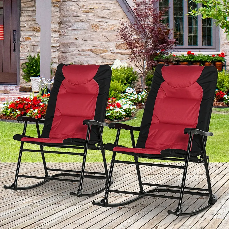 2 Piece Outdoor Patio Furniture Set with 2 Folding Padded — photo 7