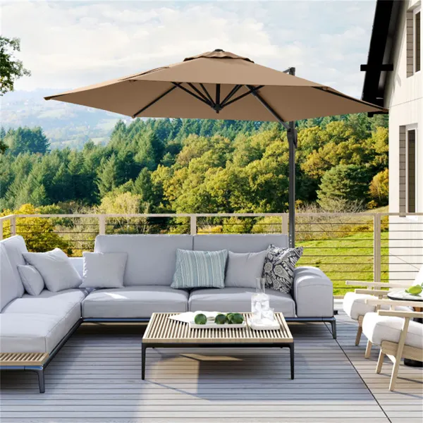 Cantilever Patio Umbrella — Double-tier Vented Offset Umbrella — photo 2