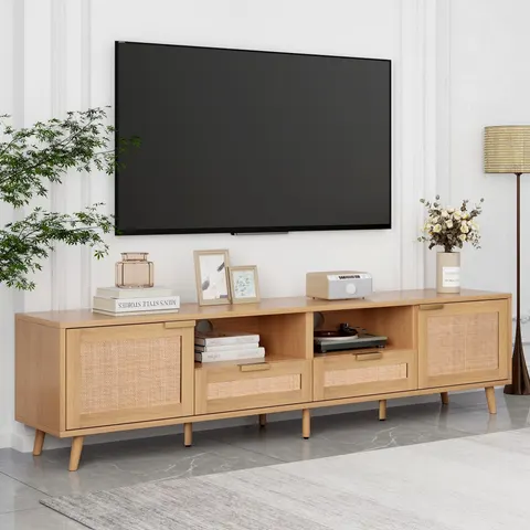 Rattan TV Stand for TVs Up to 85''