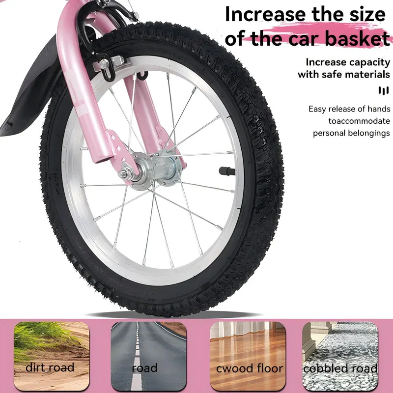 FKZNPJ 18 Inch Sporty Kids Bike with Training Wheels and Stand — photo 5
