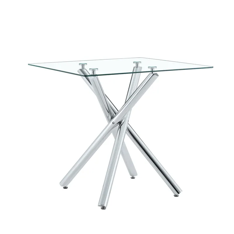 Modern Glass Bar Table and Fixed-height Bar Stools Set of 2 — photo 5