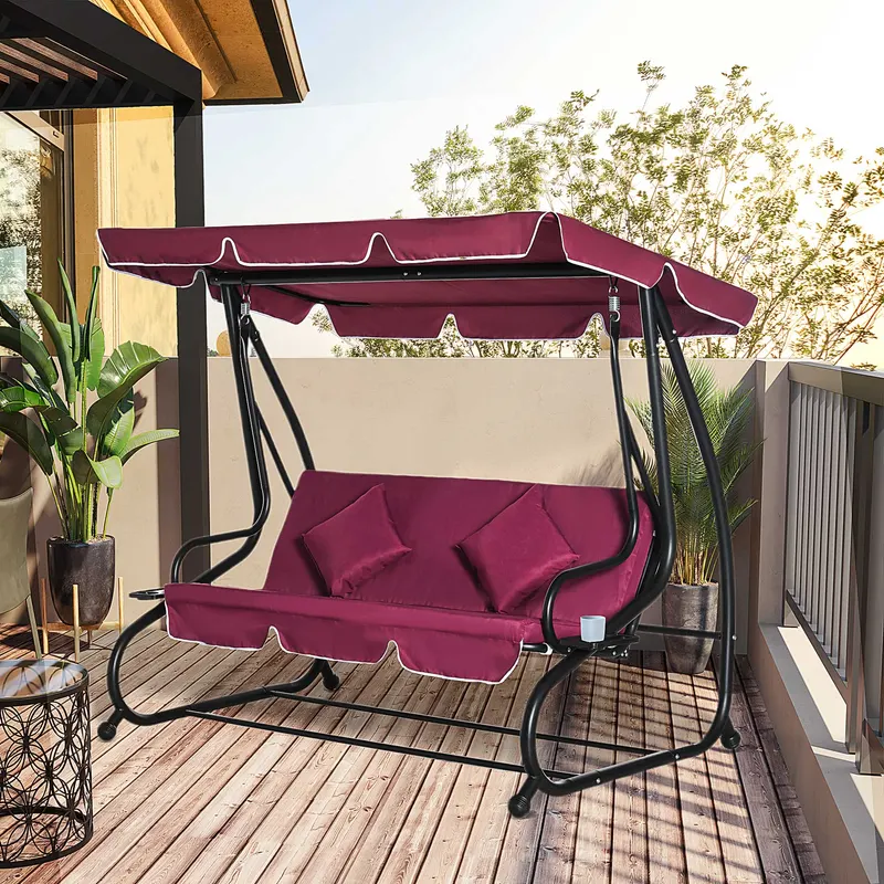3-Seat Outdoor Patio Swing Chair — photo 5