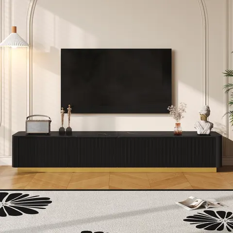 ON-TREND Luxury Fluted TV Stand for TVs Up to 85