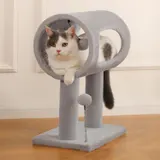 Gray Indoor Cat Tree with Hanging Ball 20.5Cat Tree with Tunnel — photo 2