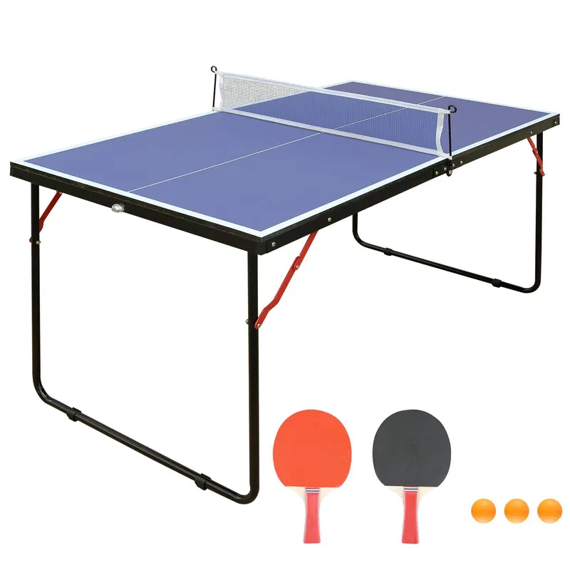 Tennis Table Portable Ping Pong Table Set with Net and 2 Ping — photo 2
