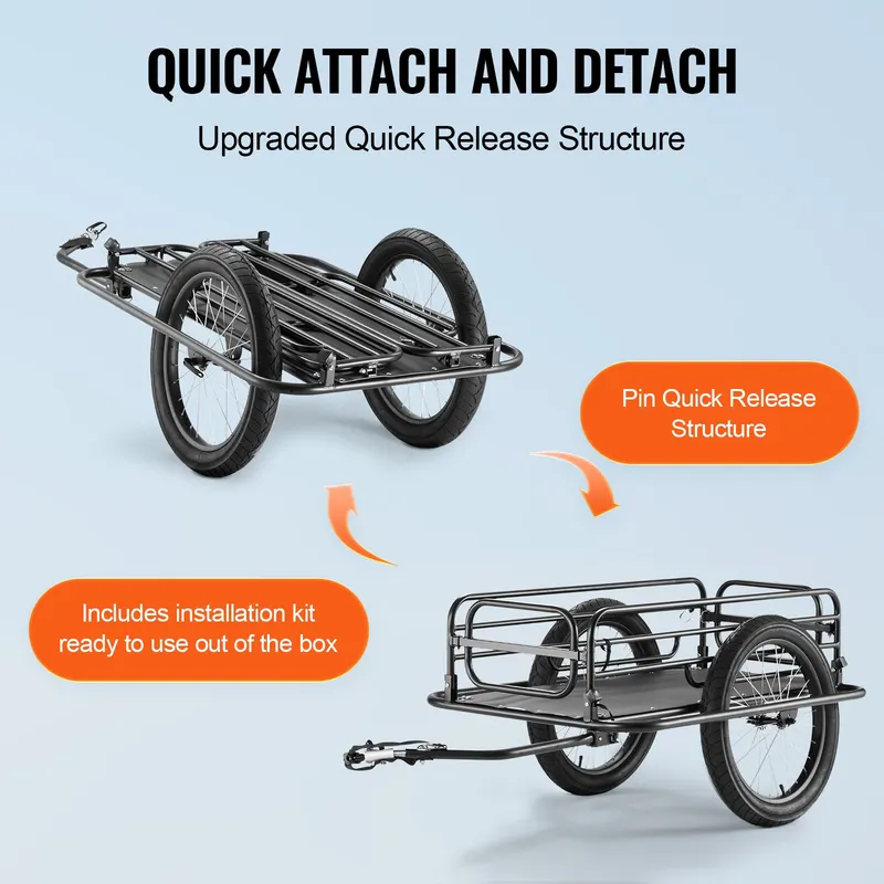 Bike Cargo Trailer — 275 Lbs Load Capacity — photo 3