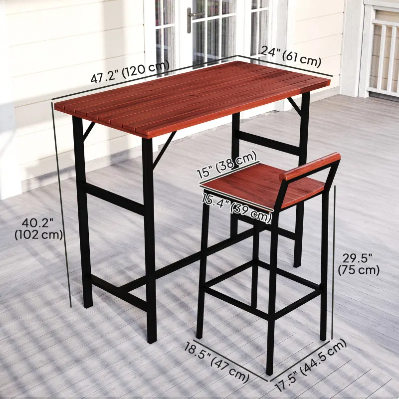5 Piece Patio Bar Set with 47" Bar Height Table and 4 Bar Stools — photo 6