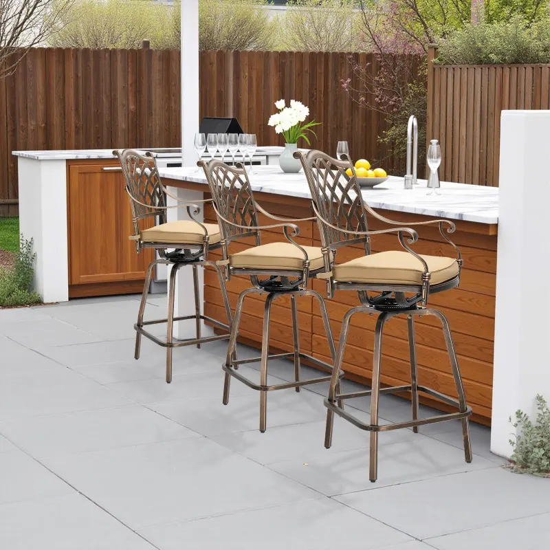 Outdoor Swivel Bar Stools Set of 2 — photo 7