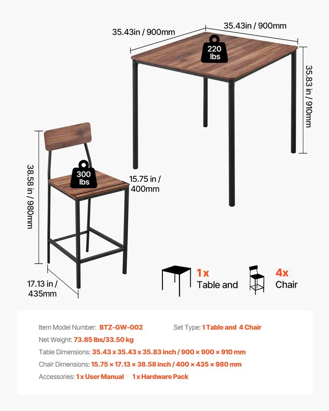Bar Table β 5PCS 35β³ Bars Tables Set β photo 5