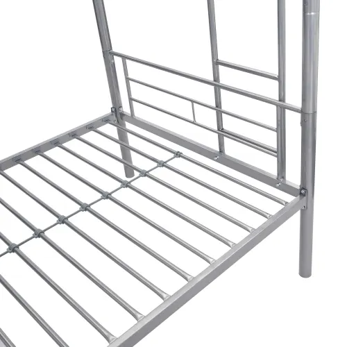METAL BUNK BED WITH TRUNDLE SILVER β photo 8