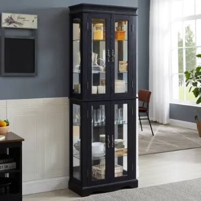 Lighted Glass Curio Display Cabinet — photo 6