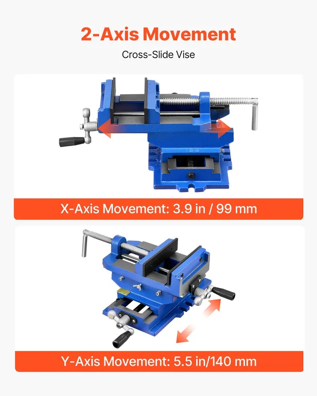 Cross Slide Drill Press Vise — 4 Inch Jaw Width — photo 3