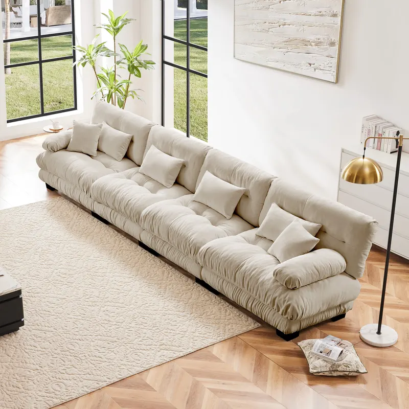 4-Seater Sectional Sofa Modular Deep Seat Sofa Couch