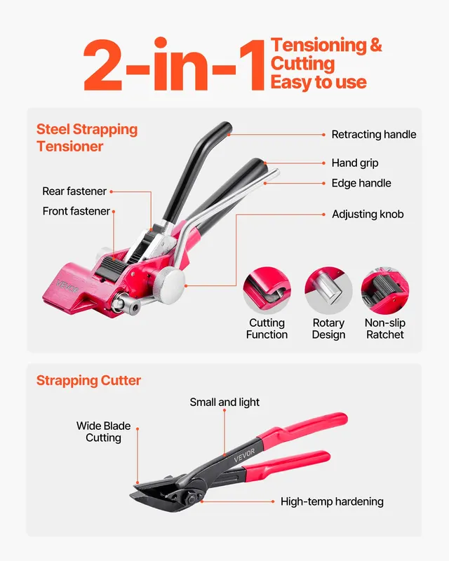 Steel Banding Strapping Kit — Heavy Duty Banding Sealer Tool — photo 2