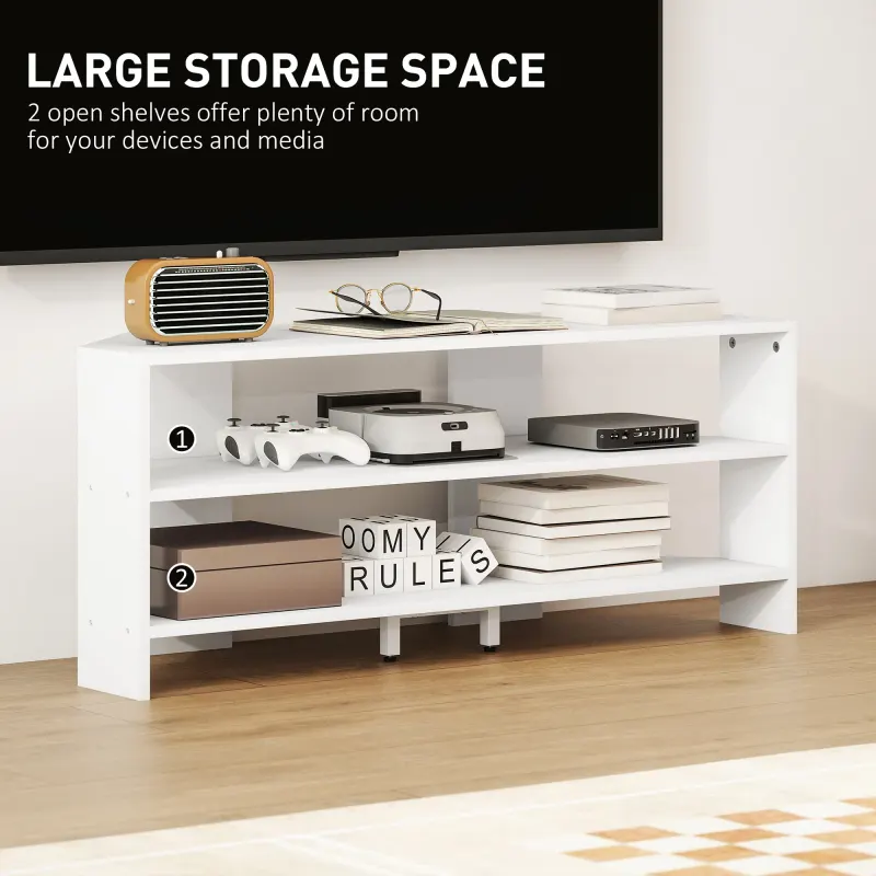 Corner TV Stand — Modern TV Table with 2 Open Shelves for 47 — photo 7