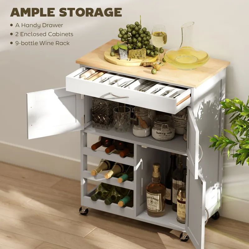 Rolling Kitchen Cart β Kitchen Island with Storage Drawer β photo 3