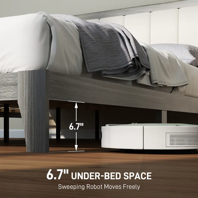 Queen Bed Frame with Headboard Queen Platform Bed Frame — photo 4