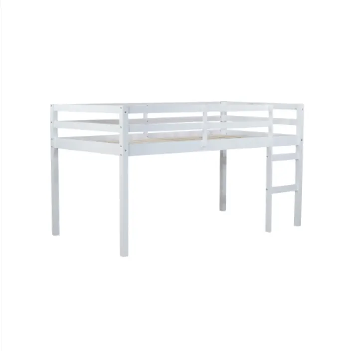 Solid Wooden β Rubber Wooden Twin Loft Bed with Ladder β photo 2