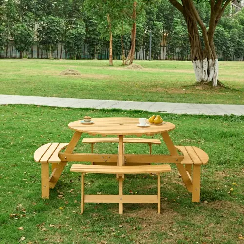 Outdoor 8 Person Picnic Table β 8 Person Round Picnic Table β photo 4