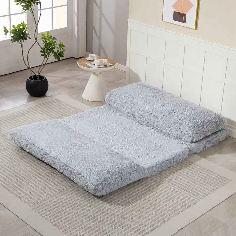 Bean Bag Floor Sofa Bed — Contemporary Plush Wide Folding Floor — photo 4