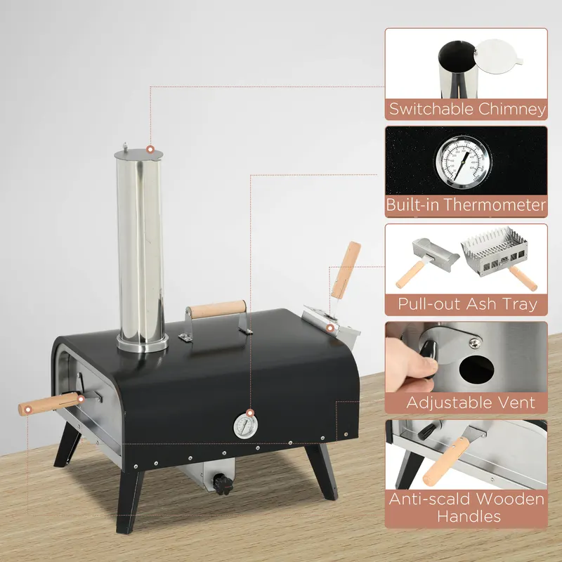 Pellet Wood Fired Pizza Oven β Outdoor Pizza Maker with 12" β photo 4