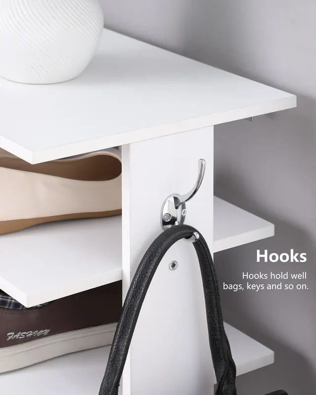Vertical Shoe Rack — 7 Tier Shoe Storage Organizer with Hooks — photo 4