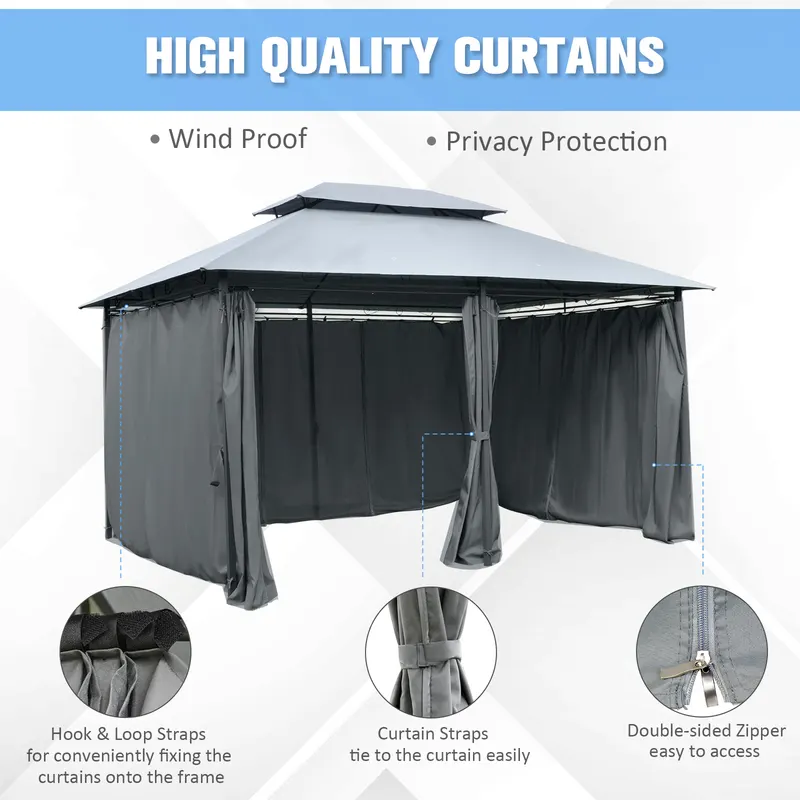 Outdoor Soft Top Gazebo Pergola with Curtains — photo 3