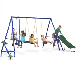 Swing Set for Backyard — 5 in 1 Outdoor Playset for Kids