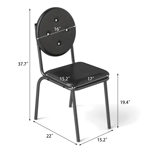 4-piece Bar Stools Faux Leather Dining Chairs with Waterproof β photo 4