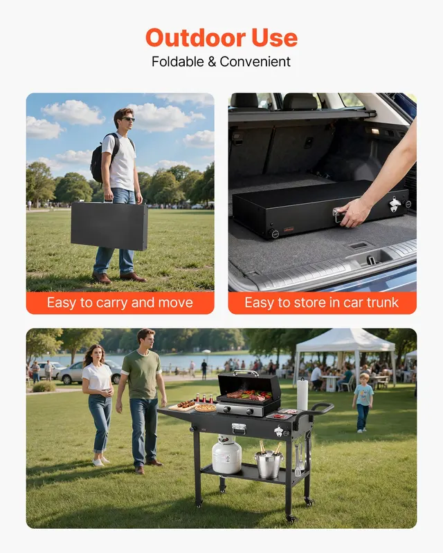Outdoor Grill Cart — 31.0 X 17.0 Inch Tabletop Size Grilling — photo 4