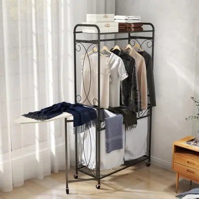Everyday Essentials: Multi-functional Laundry Hamper Organizer with Hanging Rail
