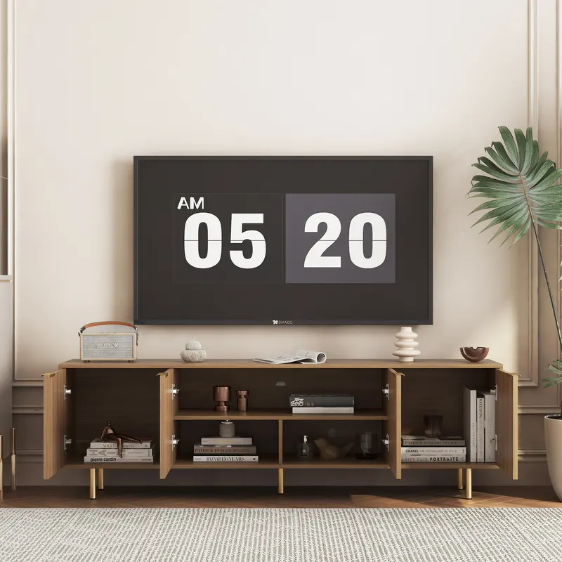 Wood Modern TV Stand Fluted 68 T — photo 3