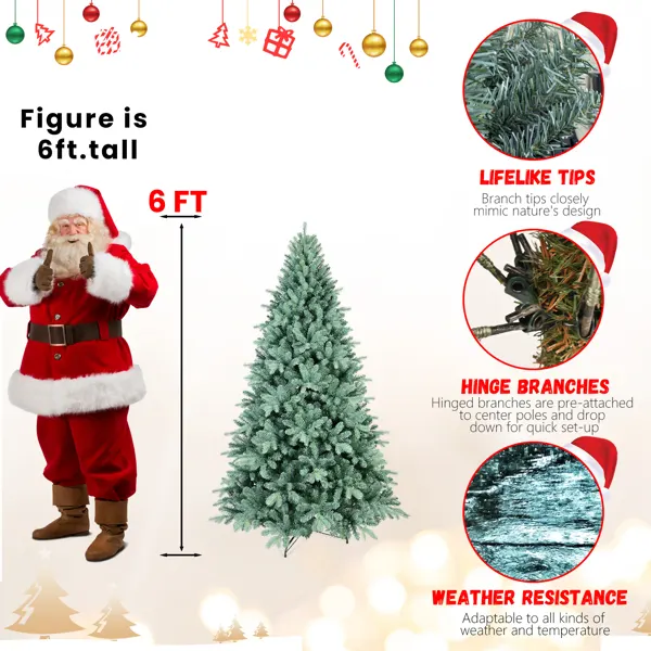 Artificial 6ft Blue Green Tint Christmas Tree with 1390 PE PVC — photo 2
