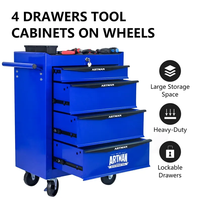 Rolling Metal Tool Chest with 4 Drawers — photo 4