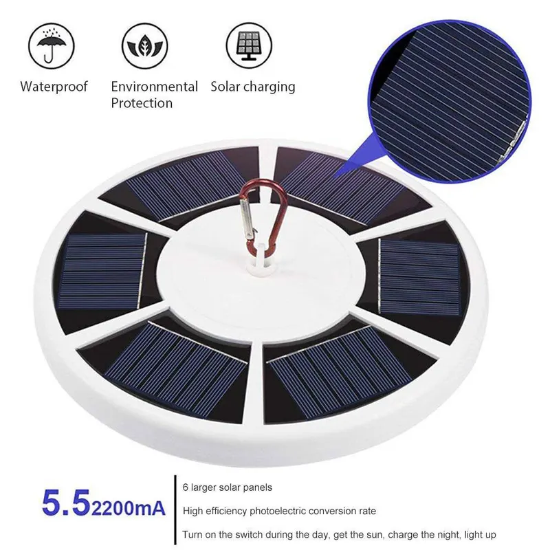 42 LED Solar Flag Pole Light Adjustable Outdoor Camping Tent — photo 3