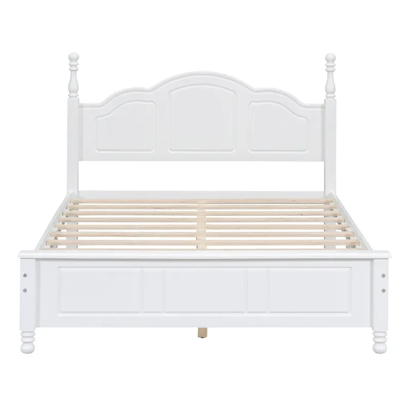 3-Pieces Bedroom Sets — Full Size Wood Platform Bed and Two — photo 2