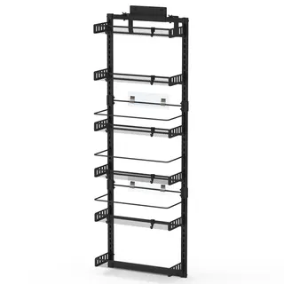 Black-white Options -- 1Pc Over the Door Pantry Organizer 6-Tier